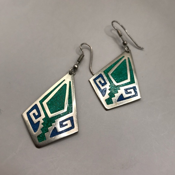 2 Pair of Vintage Alpaca Mexico Earrings - Picture 4 of 10